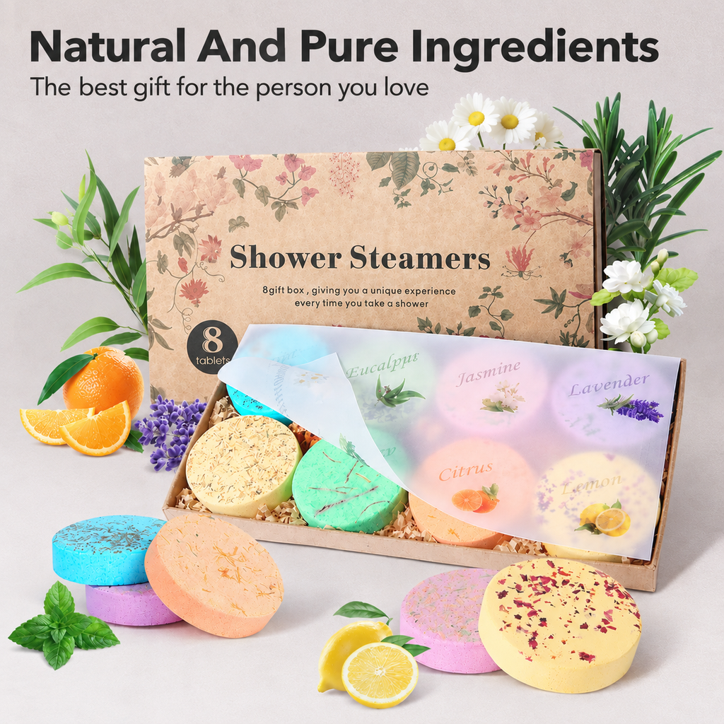 8 Packs Shower Steamers Aromatherapy, 40g Shower Bombs with Natural Essential Oils, Birthday Gifts for Women Self Care Relaxation Home SPA Stress Relief, Mothers Day Gifts for Mom, Her, Women
