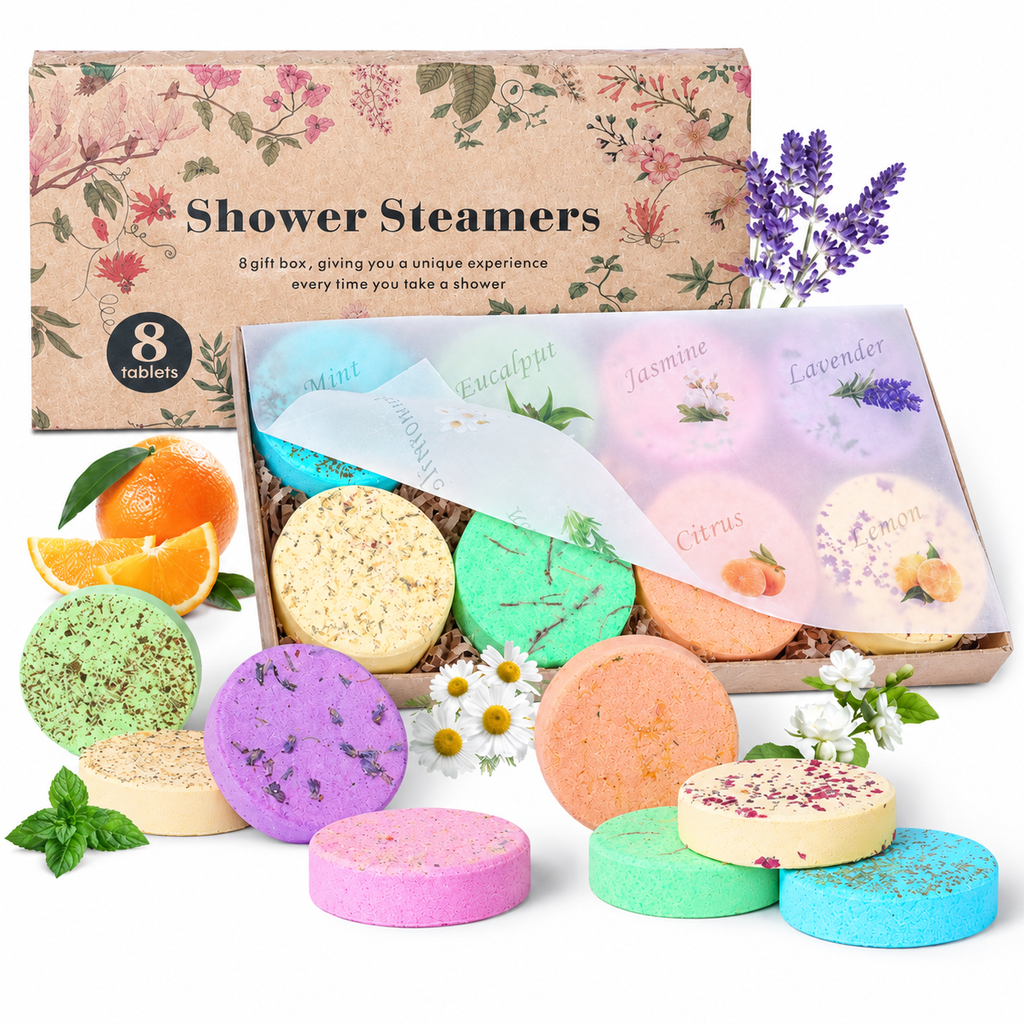 8 Packs Shower Steamers Aromatherapy, 40g Shower Bombs with Natural Essential Oils, Birthday Gifts for Women Self Care Relaxation Home SPA Stress Relief, Mothers Day Gifts for Mom, Her, Women