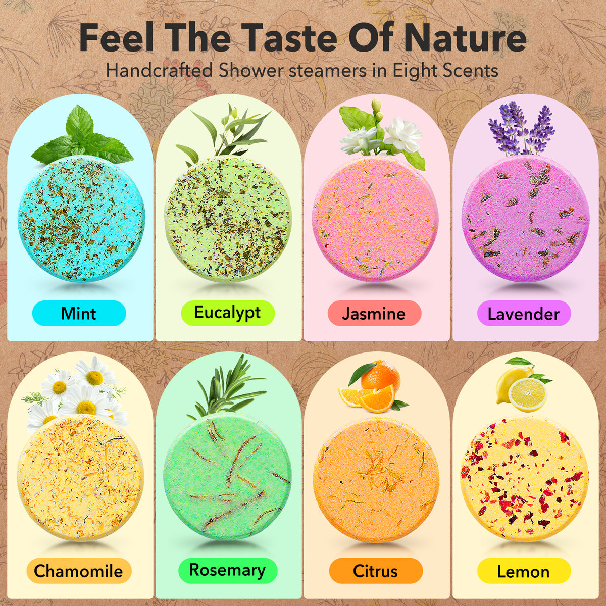 8 Packs Shower Steamers Aromatherapy, 40g Shower Bombs with Natural Essential Oils, Birthday Gifts for Women Self Care Relaxation Home SPA Stress Relief, Mothers Day Gifts for Mom, Her, Women
