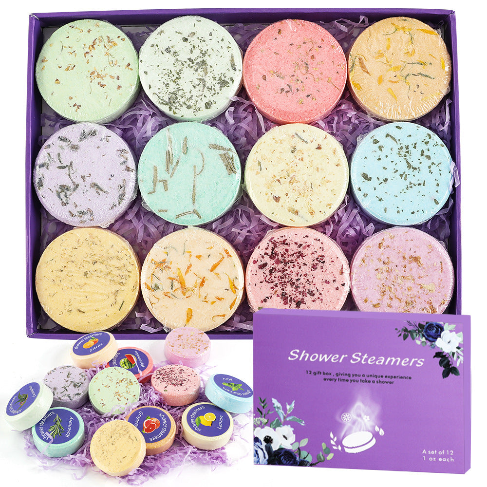 Shower Steamers Aromatherapy - 12 Pcs Shower Bombs with Essential Oil for Home SPA, 100% Pure Essential Oil, Lavender, All Natural, for Men and Women