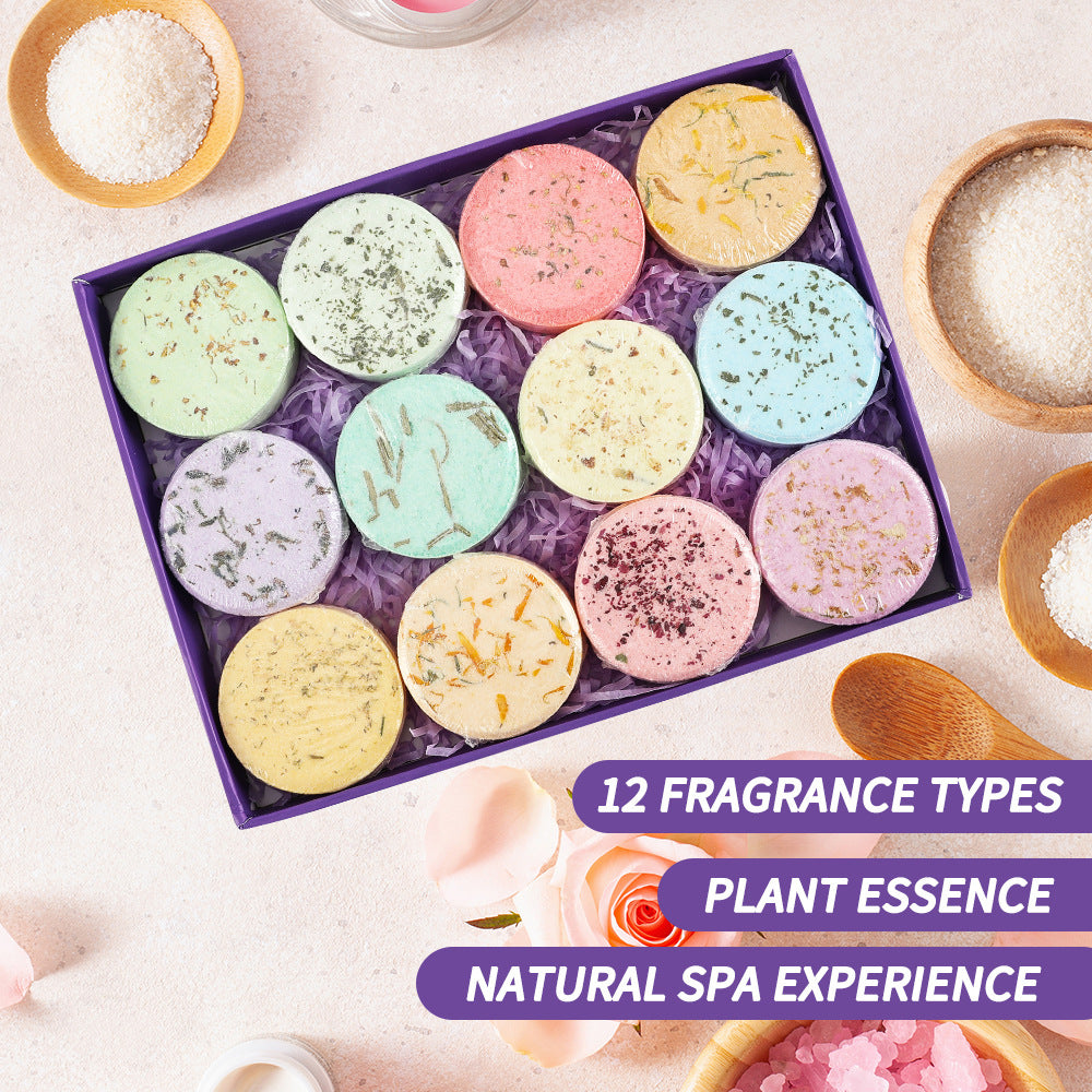 Shower Steamers Aromatherapy - 12 Pcs Shower Bombs with Essential Oil for Home SPA, 100% Pure Essential Oil, Lavender, All Natural, for Men and Women