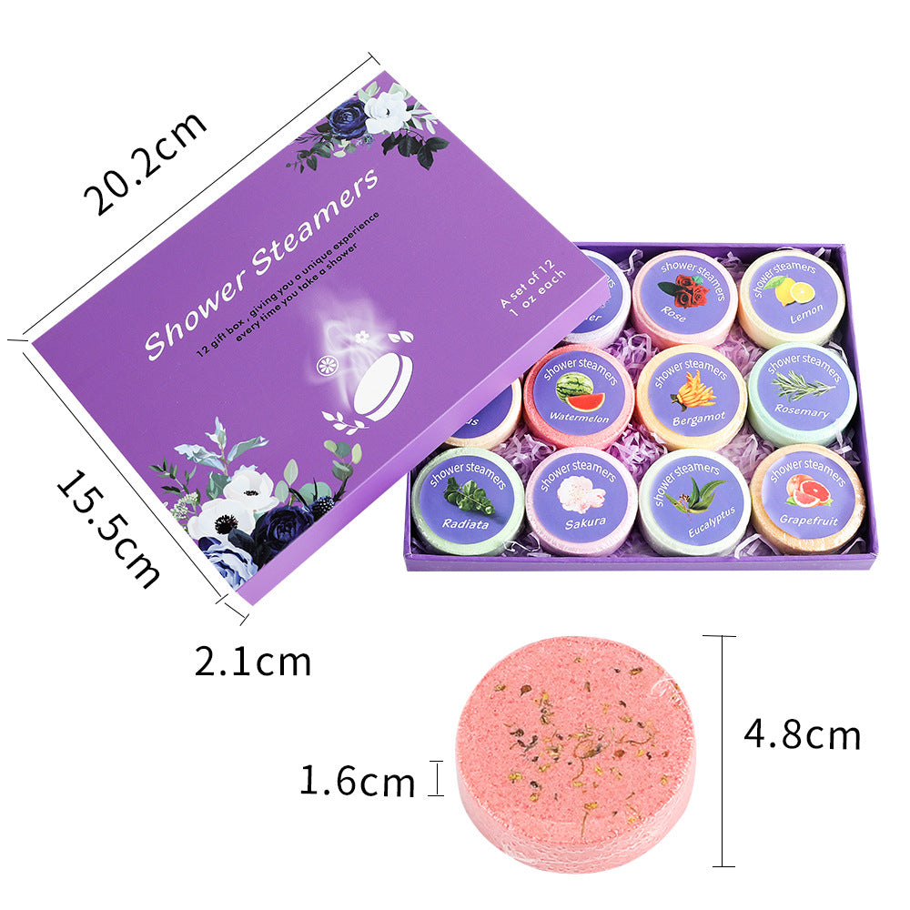 Shower Steamers Aromatherapy - 12 Pcs Shower Bombs with Essential Oil for Home SPA, 100% Pure Essential Oil, Lavender, All Natural, for Men and Women