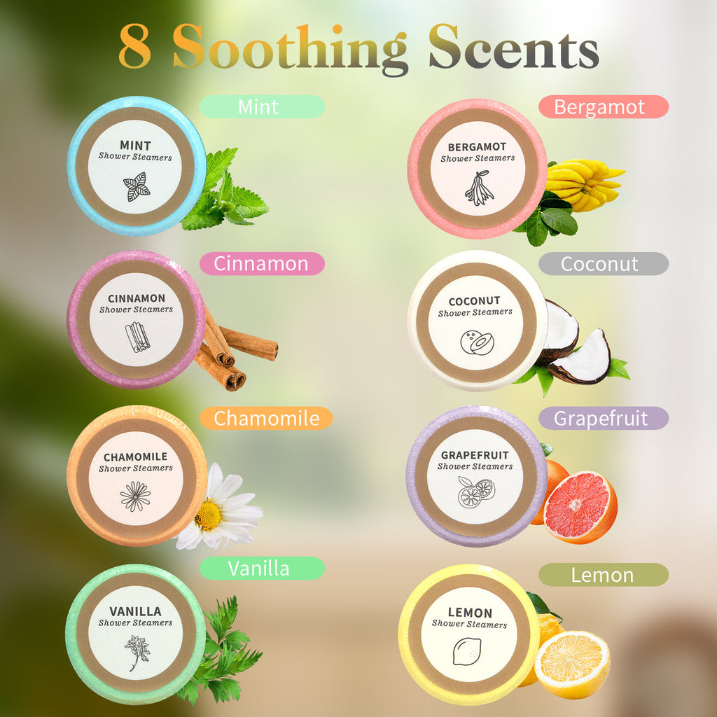 Shower Steamers Aromatherapy - 8 Pcs Shower Bombs with Essential Oil for Home SPA, Self-Care Relaxation, Valentines Day Gifts for Men Women, for Birthday Gift