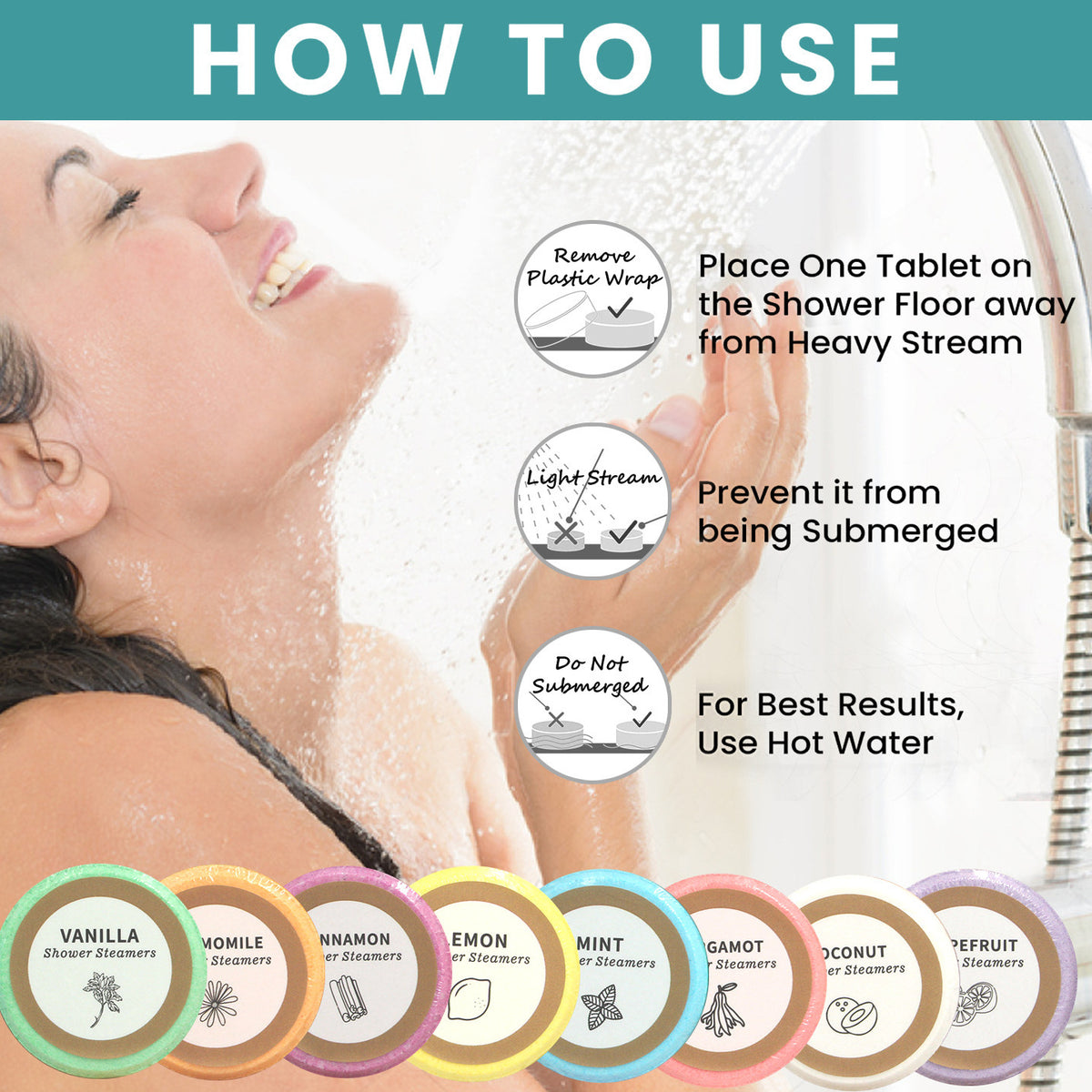 Shower Steamers Aromatherapy - 8 Pcs Shower Bombs with Essential Oil for Home SPA, Self-Care Relaxation, Valentines Day Gifts for Men Women, for Birthday Gift