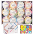 Bath Bombs Gift Set for Women, 12 Pack Organic Bath Bombs with Essential Oil, Handmade SPA Bubble Bath for Relaxing, Basket Set for Mothers Day Gifts for Mom, Spa Relaxing Self Care